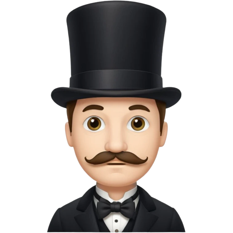 Fancy man with top hat and mustache with fancy look on his face and monocle on his eye emoji