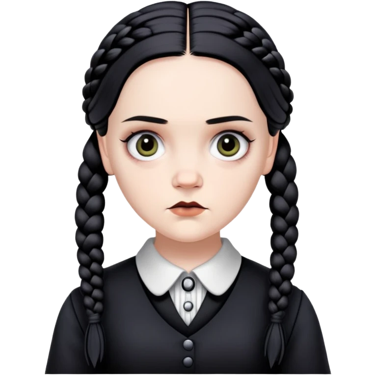 Wednesday Addams with braids emoji