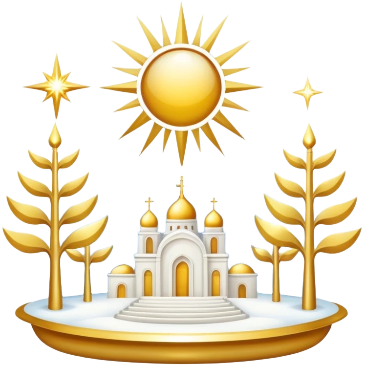 White and Golden Divine Holy Glorious Shiny Sparkly Scenic Scenery Deco emoji