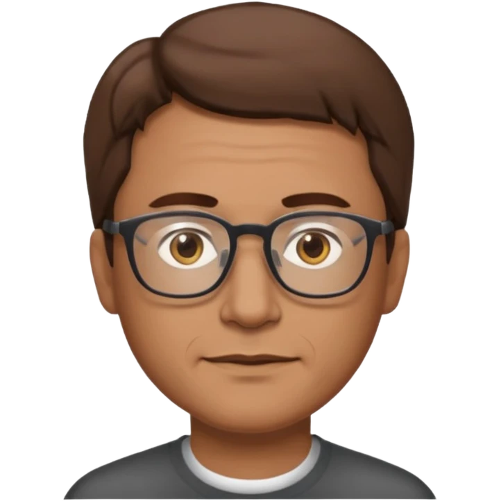 homme cheveux brun age moyen brun lunettes emoji