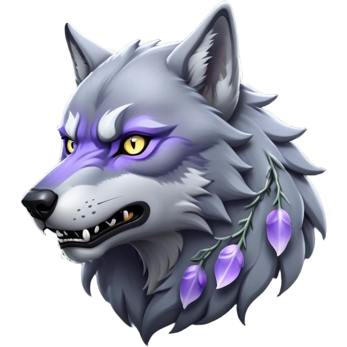 Cinematic Noble Werewolf Portrait Emoji, Formidable and majestic, with a powerful lupine silhouette in moonlit grays and silvers, featuring piercing, wise eyes and a dignified snarl that hints at untamed strength, simplified yet intricately detailed, glowing with a soft, lunar outline that encapsulates the noble duality of feral instinct and loyal guardianship! emoji