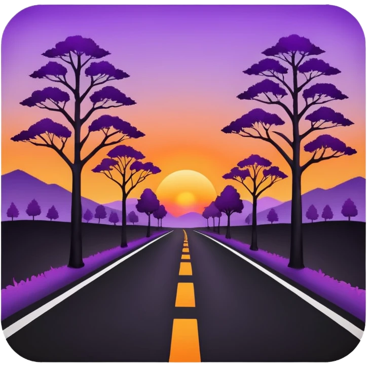 road with sunset emoji