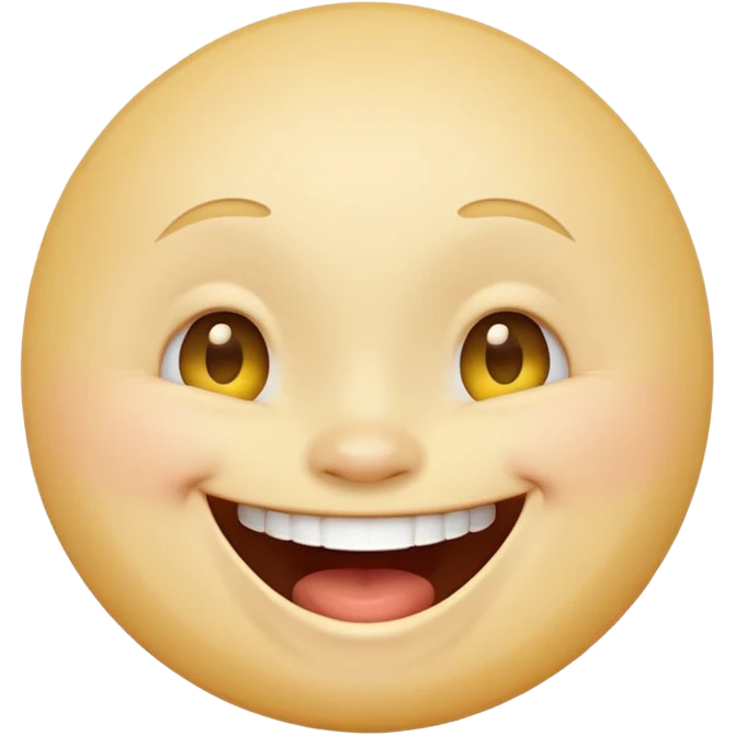 Emoji, yellow round laughing face, tilted head emoji