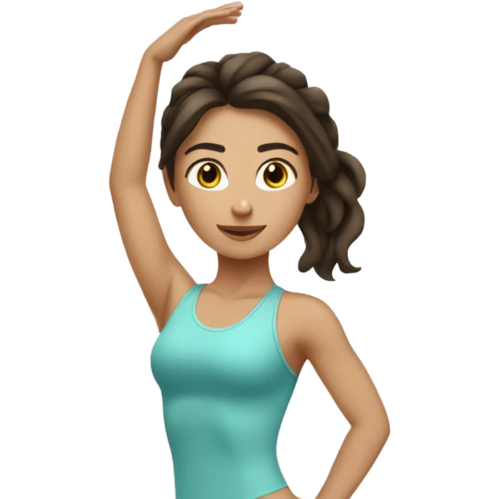 beautiful brunette girl doing pilates emoji