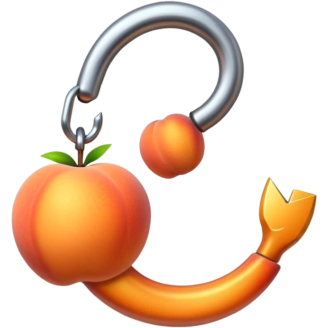 hook and a peach emoji