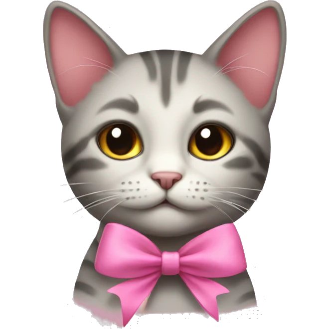 Cat with a pink Bow emoji