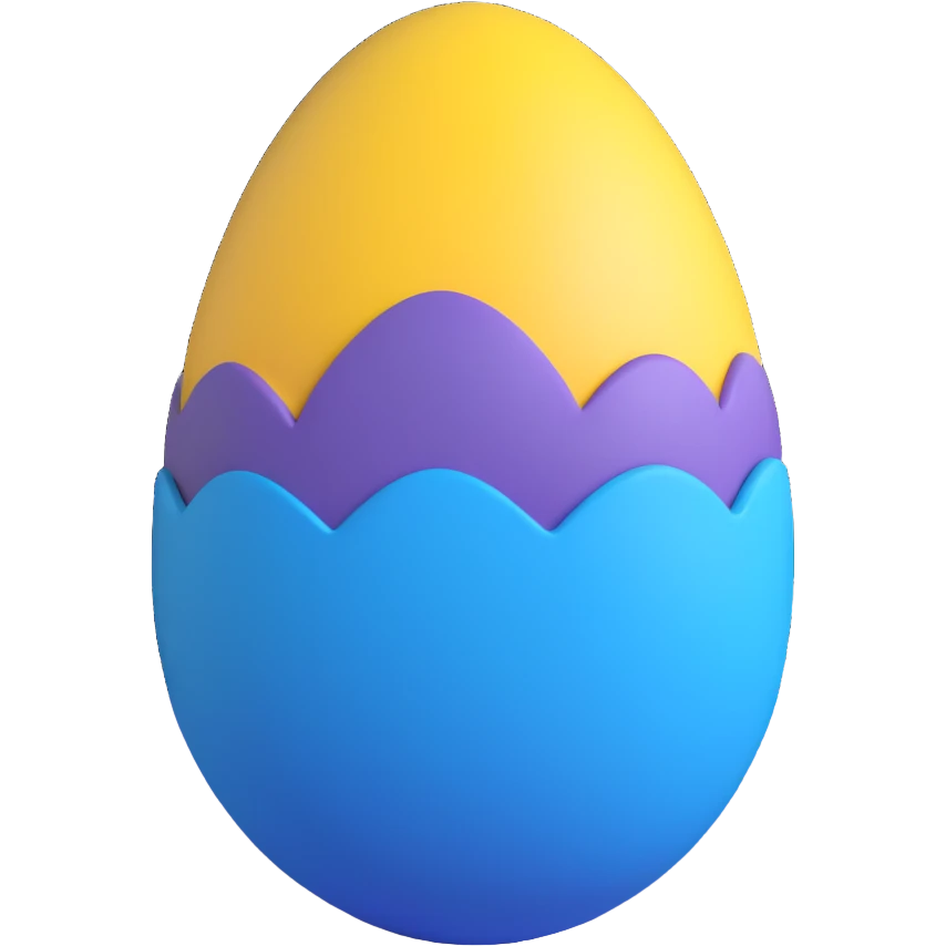 yellow and blue Easter egg emoji