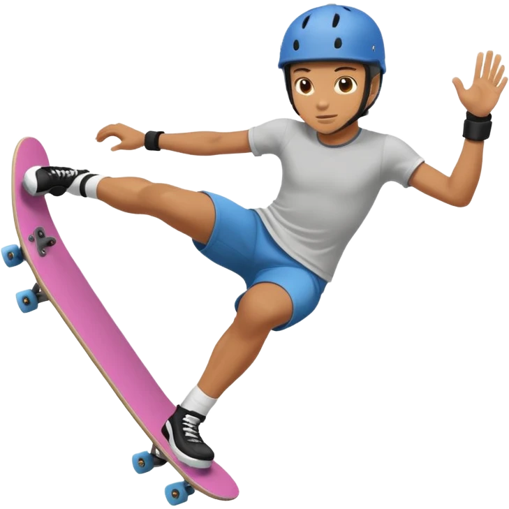 Skater doing kick push emoji