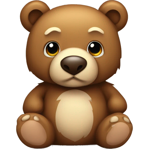 Urso de peluche com laço castanho emoji