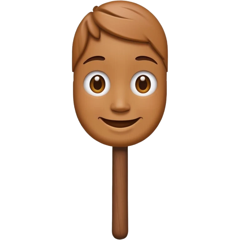 Wooden stick with a face emoji