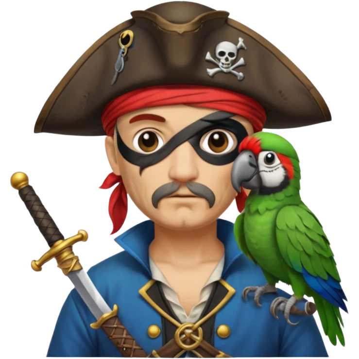 pirate and parrot emoji