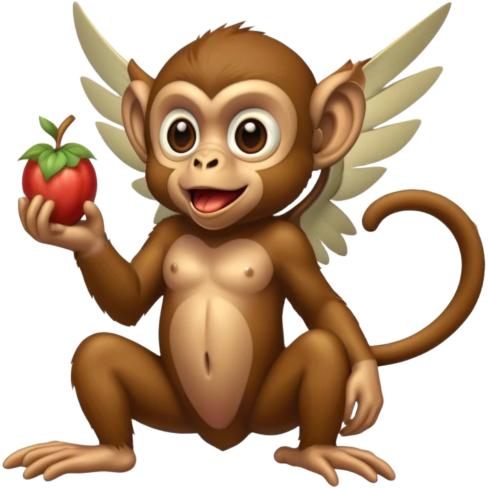 Flying monkey eating hip emoji