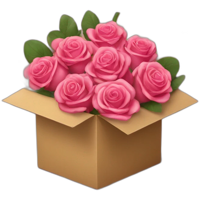 bouquet of roses in a box emoji