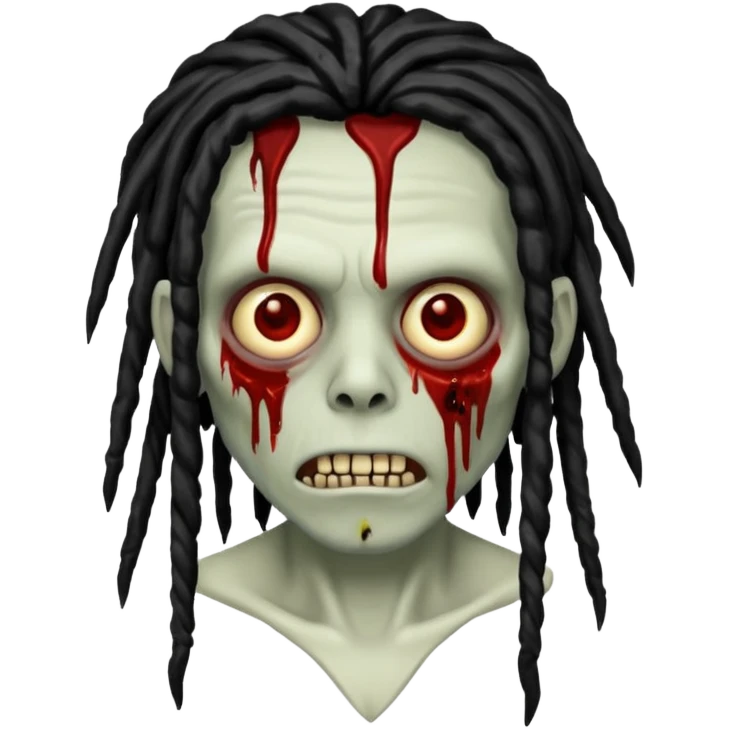 bloody Zombie with black dreads  emoji