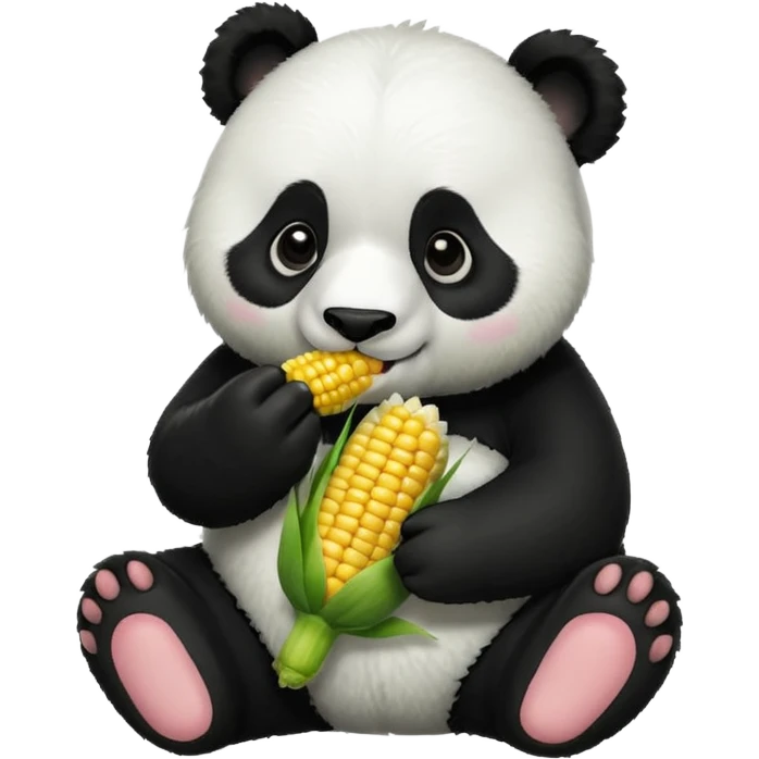 Panda eat corn emoji