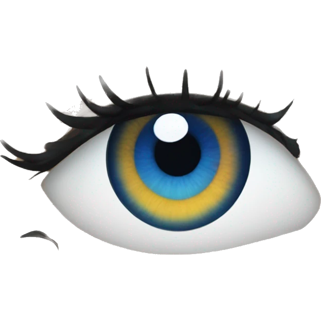 Blue eye with lashes emoji