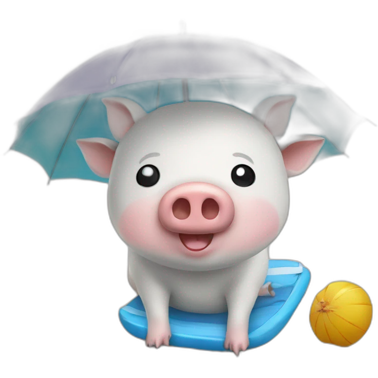 Cochon sur la plage emoji