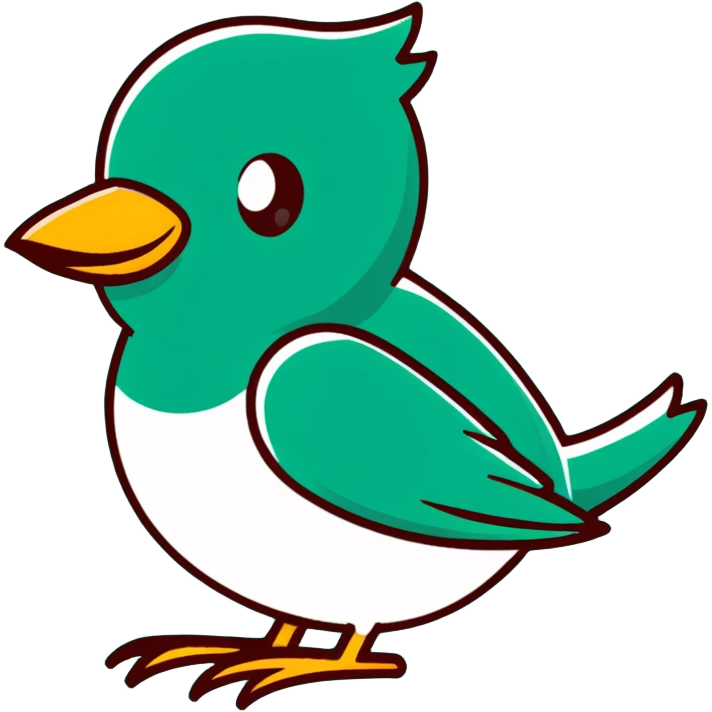 Sophisticated Maya fresco-inspired bird messenger, elegant clean lines, precise geometric shapes, artistic dark green on white emoji