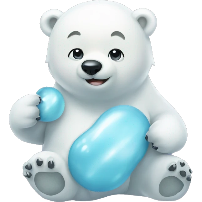 Polar bear with lolipoop  emoji