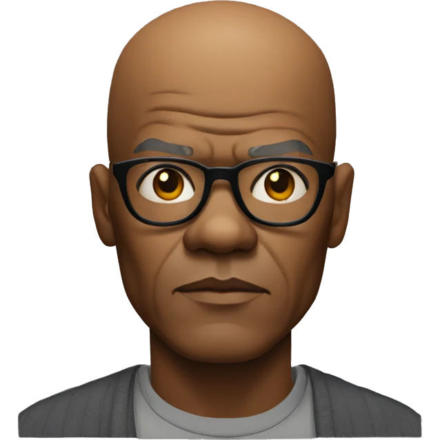 bald samuel l jackson serious wearing shirt emoji