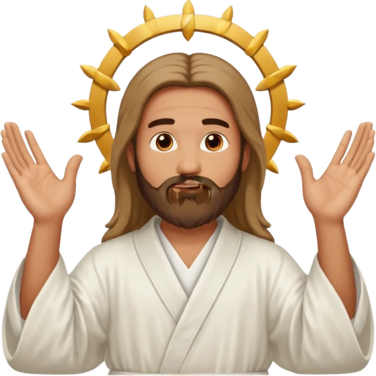A man indicating God with his hands upward emoji