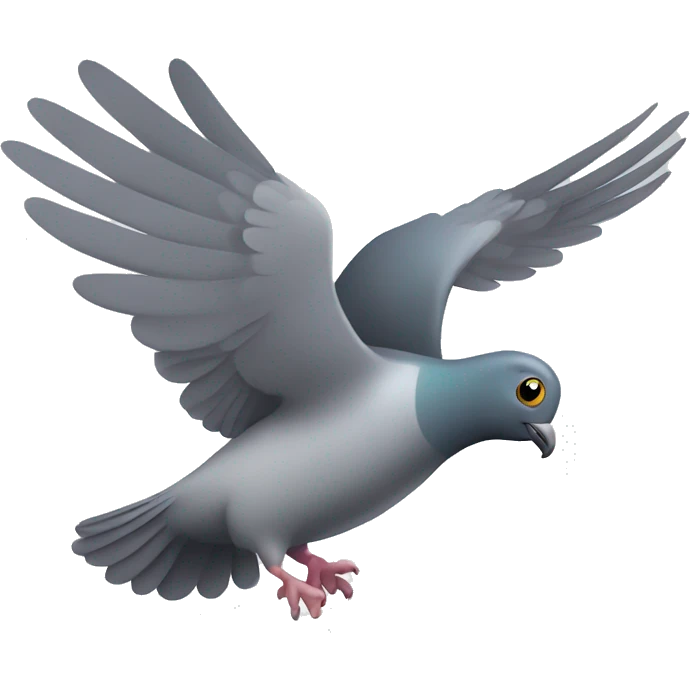 Flying Oversimplified Cartoon pigeon emoji