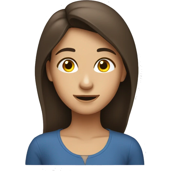 A relieved brunette thinking “Phew!” emoji
