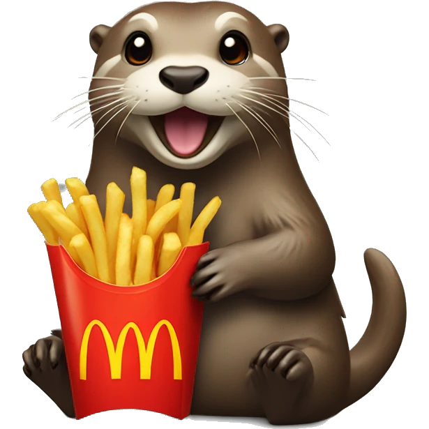 Otter eating a mc Donald’s fries emoji