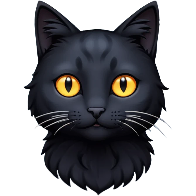 Dark cat with the moon emoji