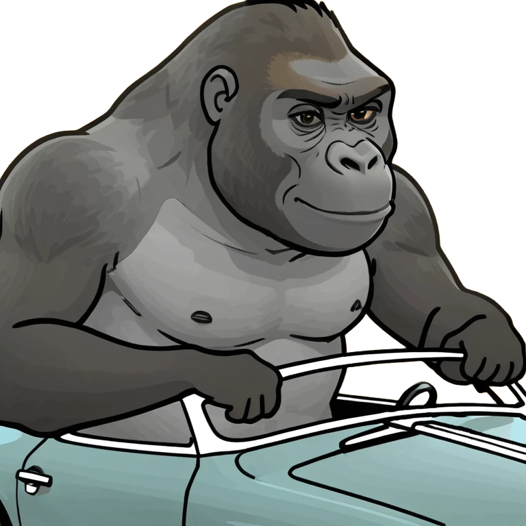 Gorilla in a coupe  emoji