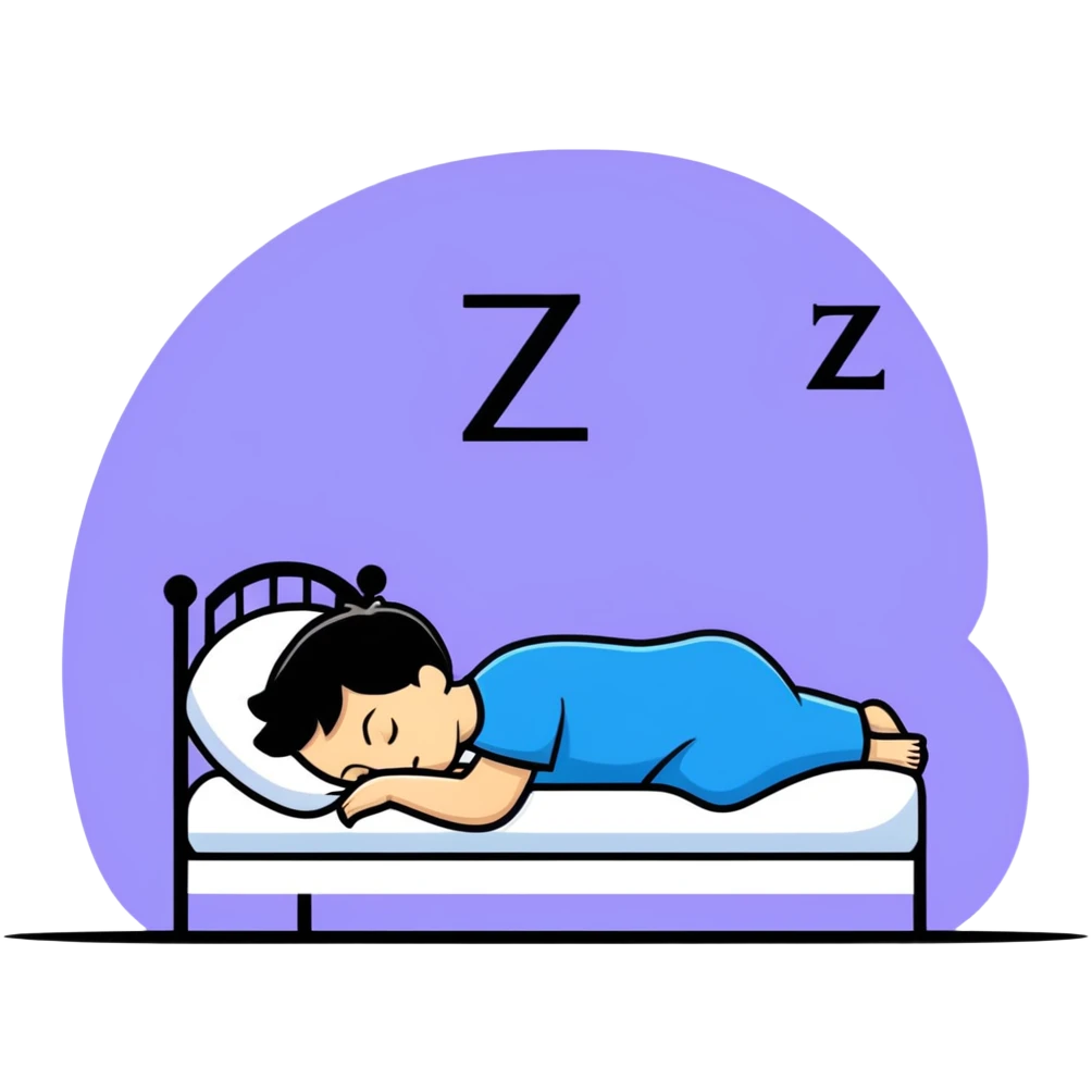 boy sleeping with Z symbols floating above him emoji