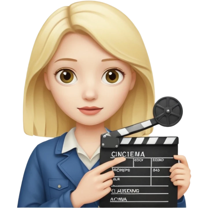 Blonde girl studyng cinema emoji