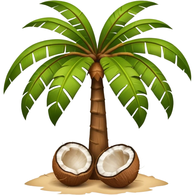 coconut tree with coconuts below emoji