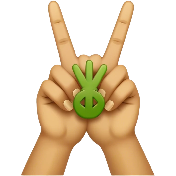 Green peace sign fingers emoji