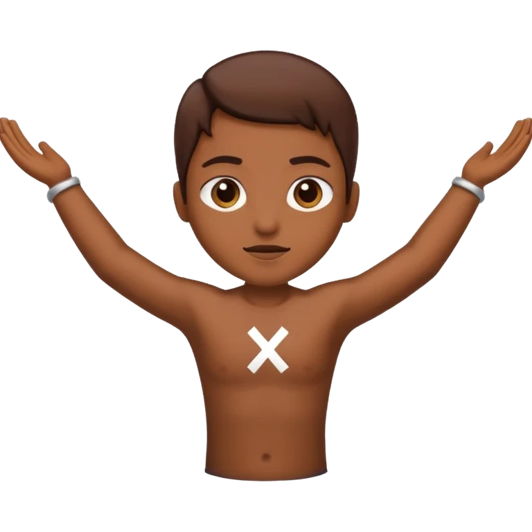 Please make an emoji where the wearer marks O or X with his arm. emoji