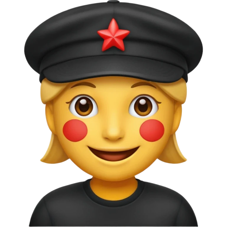 Quiero un emoji con una gorrita negra con las letras CH en color rojo emoji