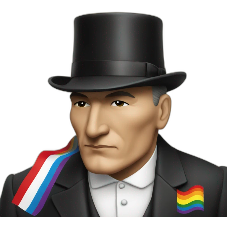 Ataturk kisses lgbt flag emoji