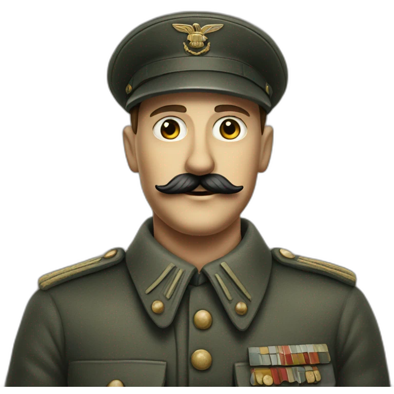 German soldier with Chaplin's mustache in the 1940s emoji