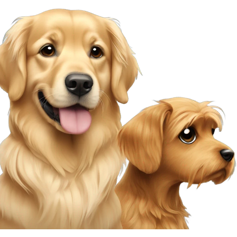 Golden retriever with yorkie emoji