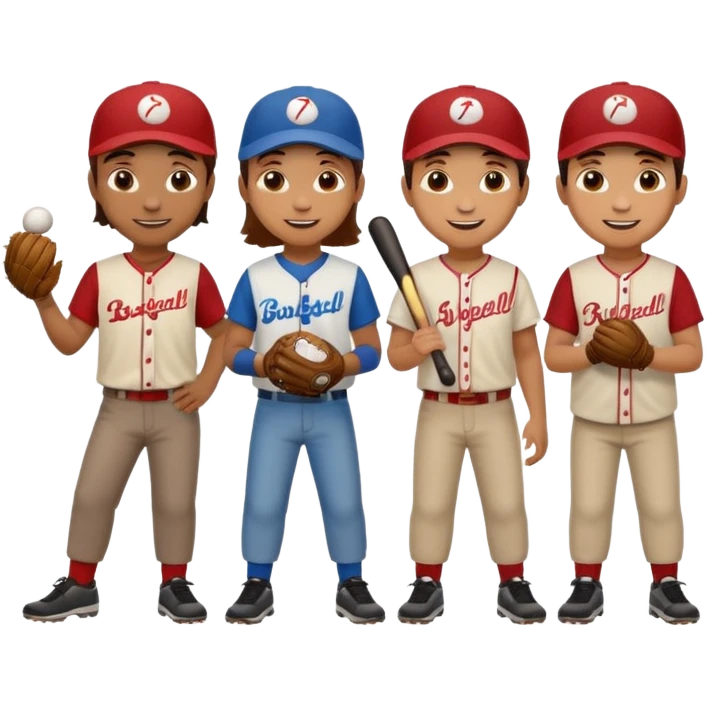 amigos jugando baseball emoji