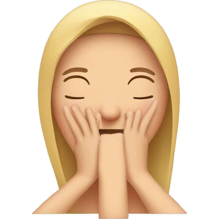 Covering the face with hands emoji