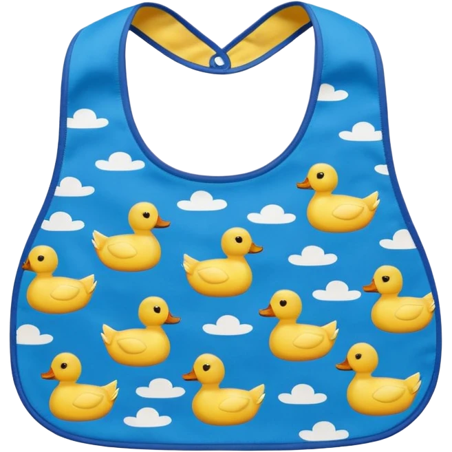 Blue bib with duck print emoji