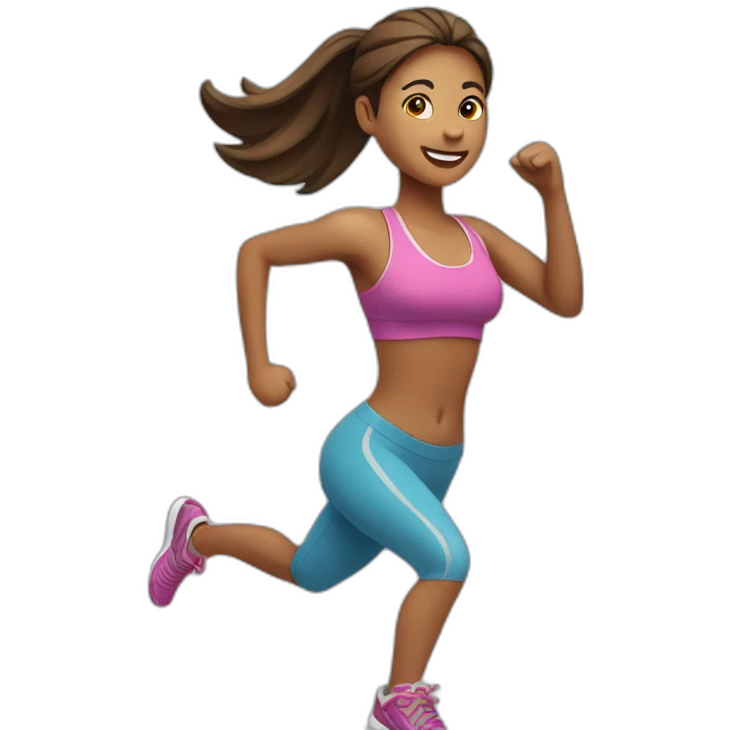 woman doing fitness, running emoji