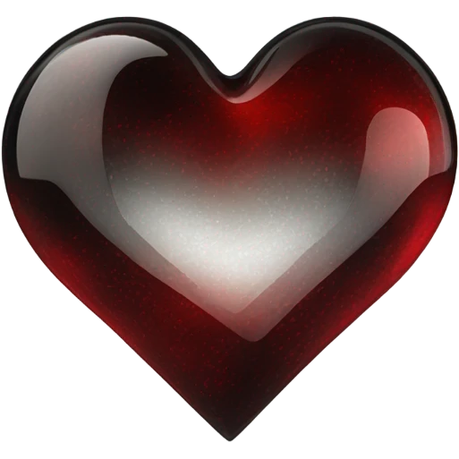 Red black glass heart emoji