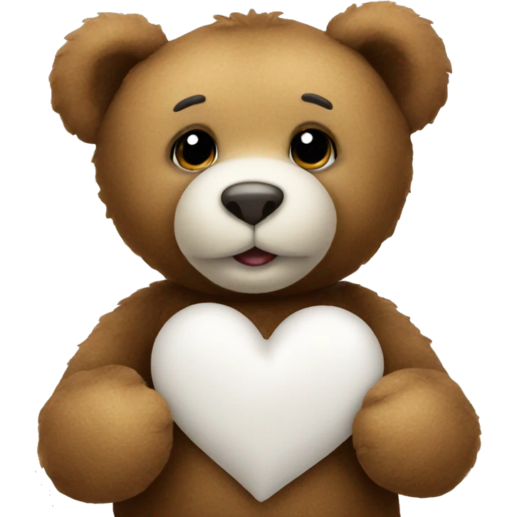 teddy bear with a white heart emoji