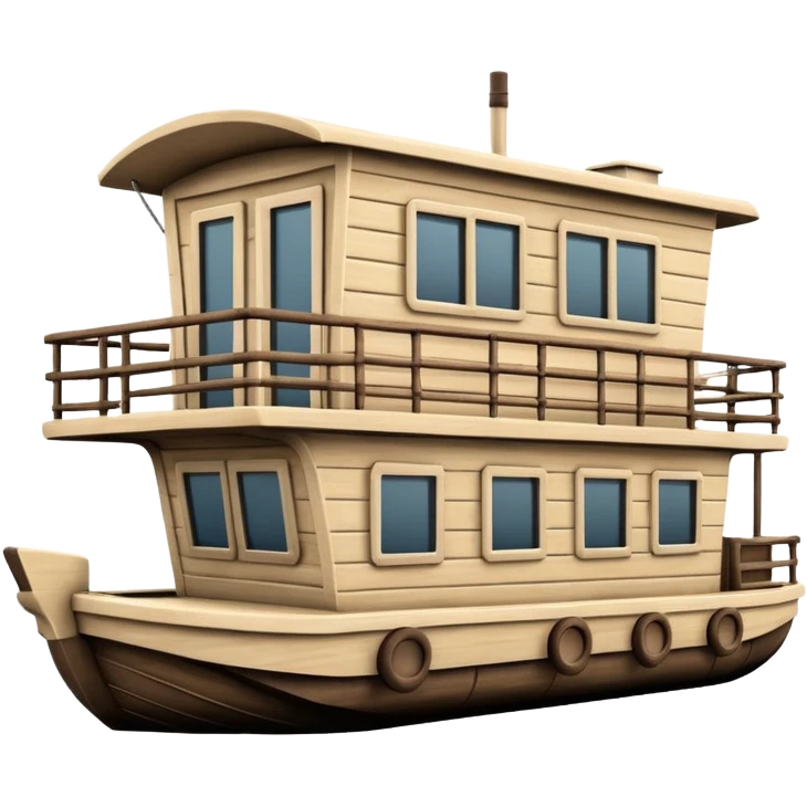 Simple monotone houseboat emoji