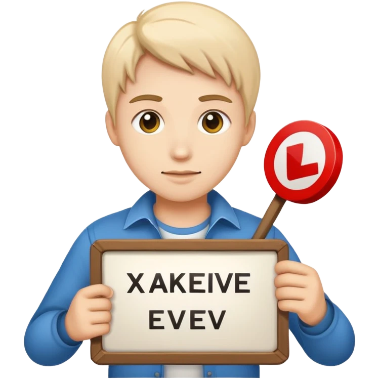нарисуй дединсайда держащего в руках табличку где написано Xakiev  emoji