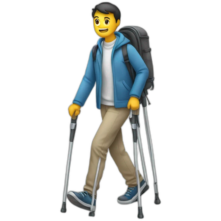 Walking with crutches emoji