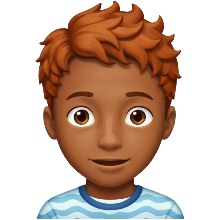 Brown skin boy with freckles and braces and waves  emoji