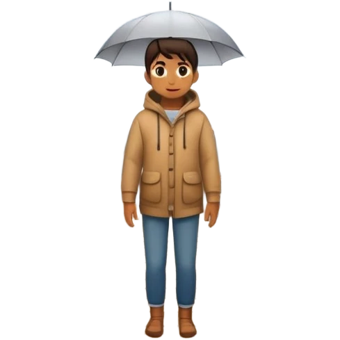 A person I a rainy bridge and fog in front, choosing to heal and to go through it  emoji